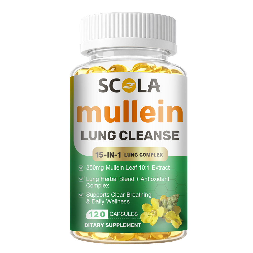 15In1 Mullein Leaf Capsules Extra Strength Support Respiratory Health Lung Detox