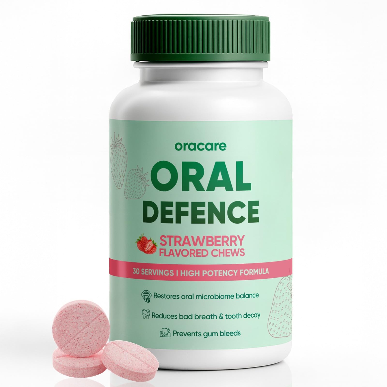 Oracare Oral Defence – Oral Probiotics Supplement for Fresh Breath, Teeth and Gu
