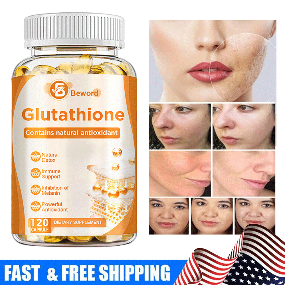 New Glutathione Capsules 1000MG Anti-Aging Skin Whitening Antioxidant Softgels