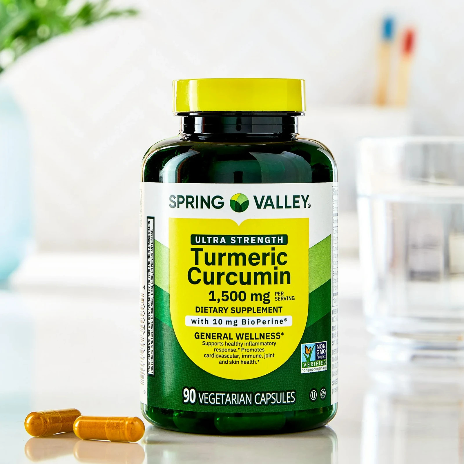 Spring Valley Ultra Strength Turmeric Curcumin Dietary Supplement 1,500 mg 90 Ct