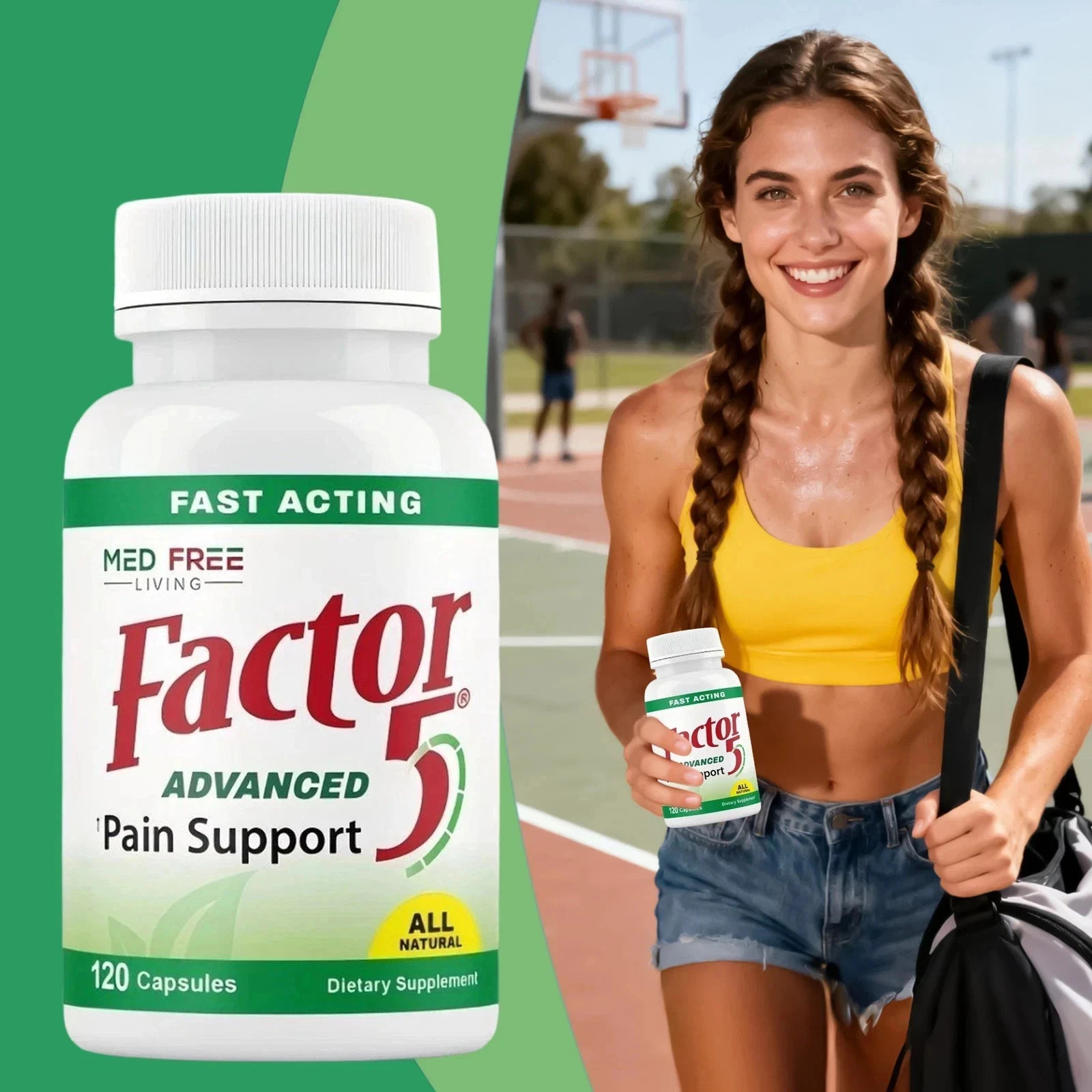 Factor Free Living Med 5 Natural Joint and Muscle Support Complex 120 Capsules1
