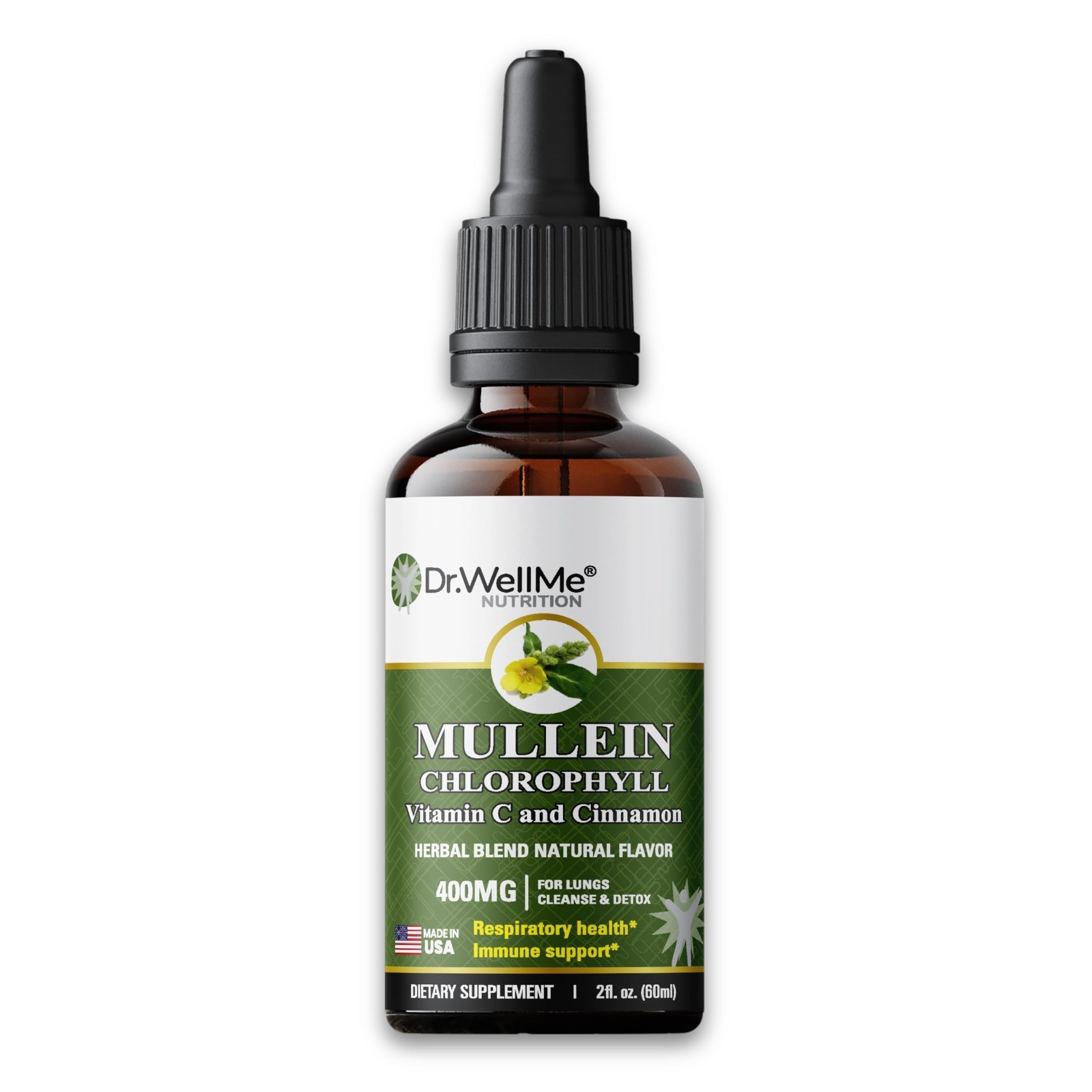Mullein Chlorophyll 2 oz Drops – Detox, Immune, Gut Health, Inflammation Support