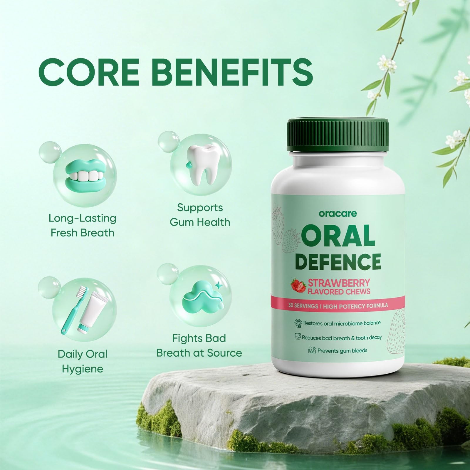 Oracare Oral Defence – Oral Probiotics Supplement for Fresh Breath, Teeth and Gu