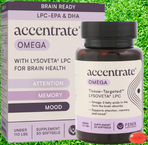 Omega w/LYSOVETA LPC | EPA & DHA Supplements for Brain Health | Focus Attenti…