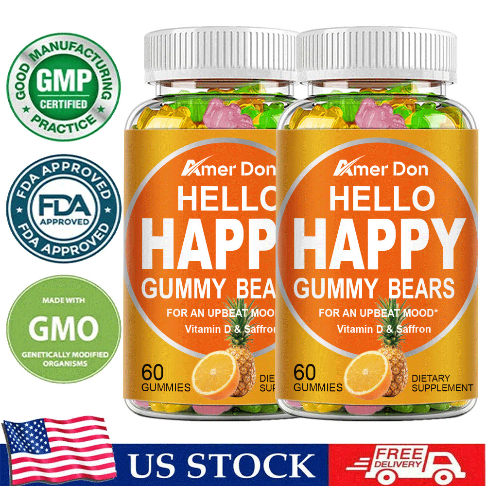 120 Sleep Gummy Bears-Saffron Gummies-Calm, Stress, Relax, Anxiety Mood Support