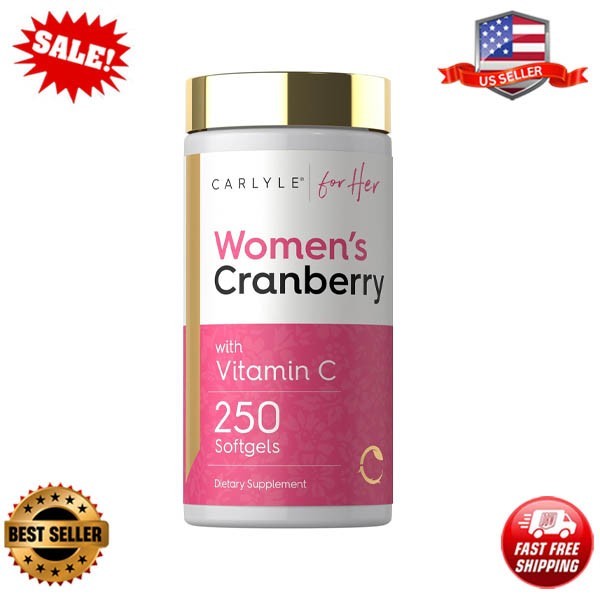 Cranberry Pills for Women 250 Softgels Concentrated Extract Supplement with Vita