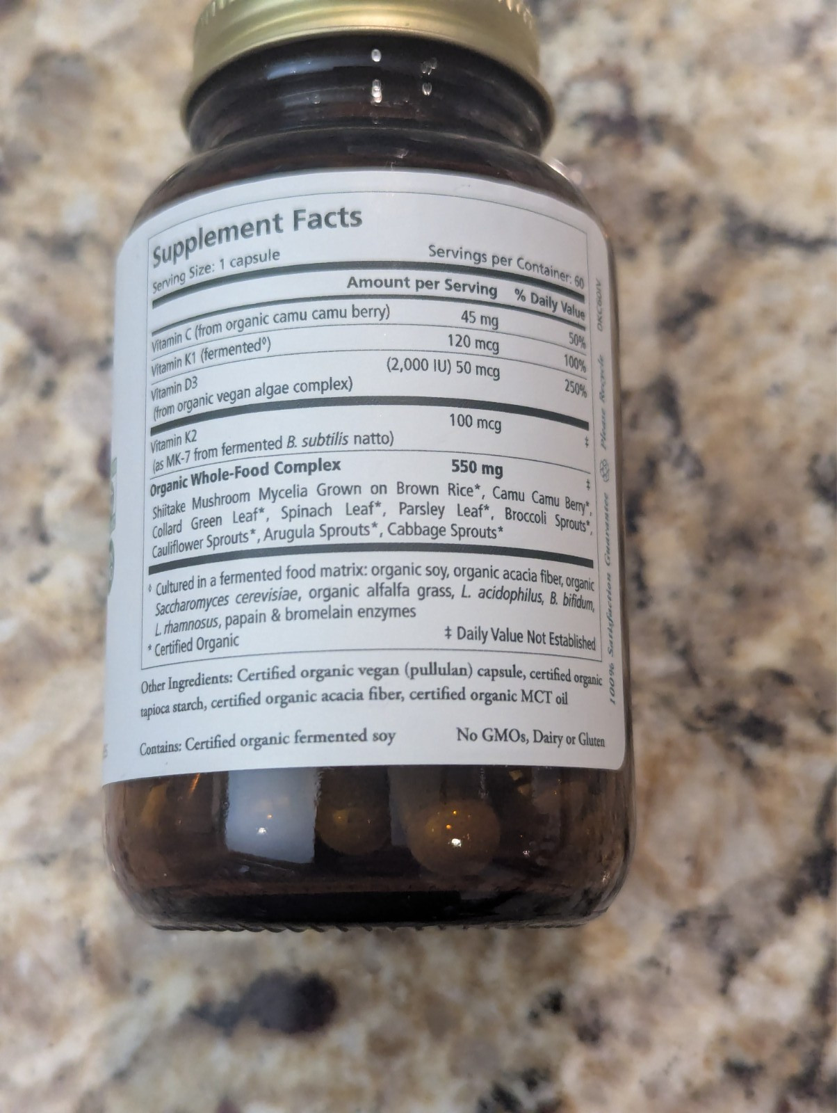 Pure Synergy Vitamin D3 + K2 Complex 60 capsules exp: 08/2027