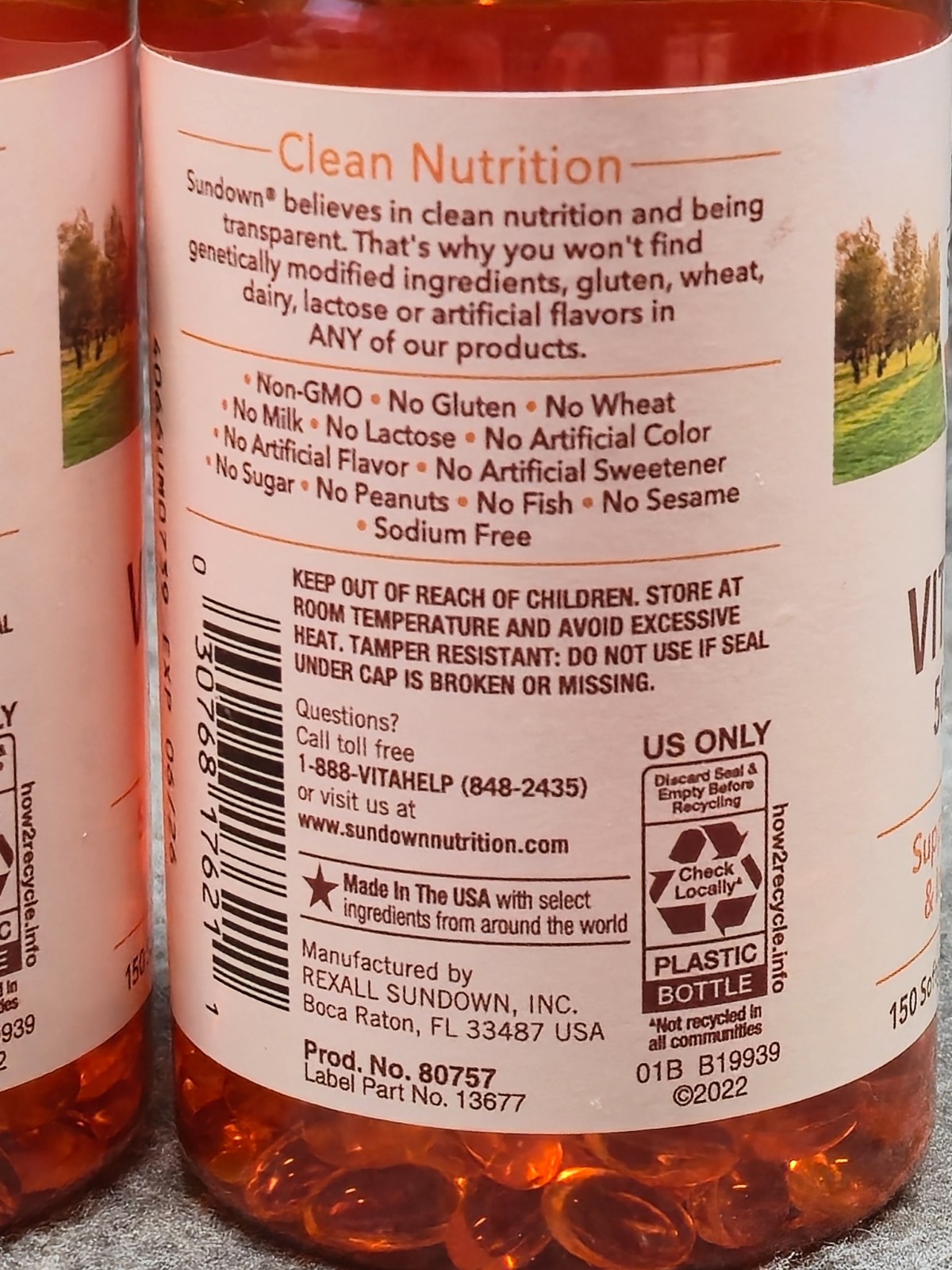 Lot 2 Sundown Vitamin D3 50mcg 2000IU 150softgels Each Bottle. EXP 06/2026
