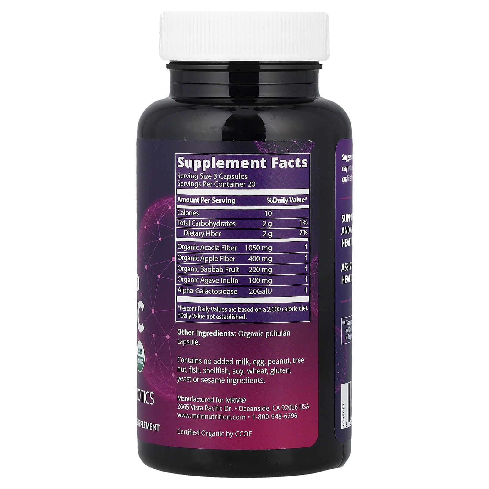 Whole Food Organic Fiber, 60 Vegan Capsules