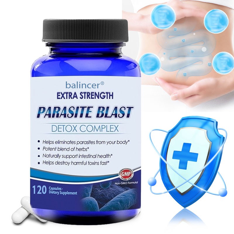 Gut Health & Detox Complex – 120 Capsules with Wormwood, Black Walnut & Garlic