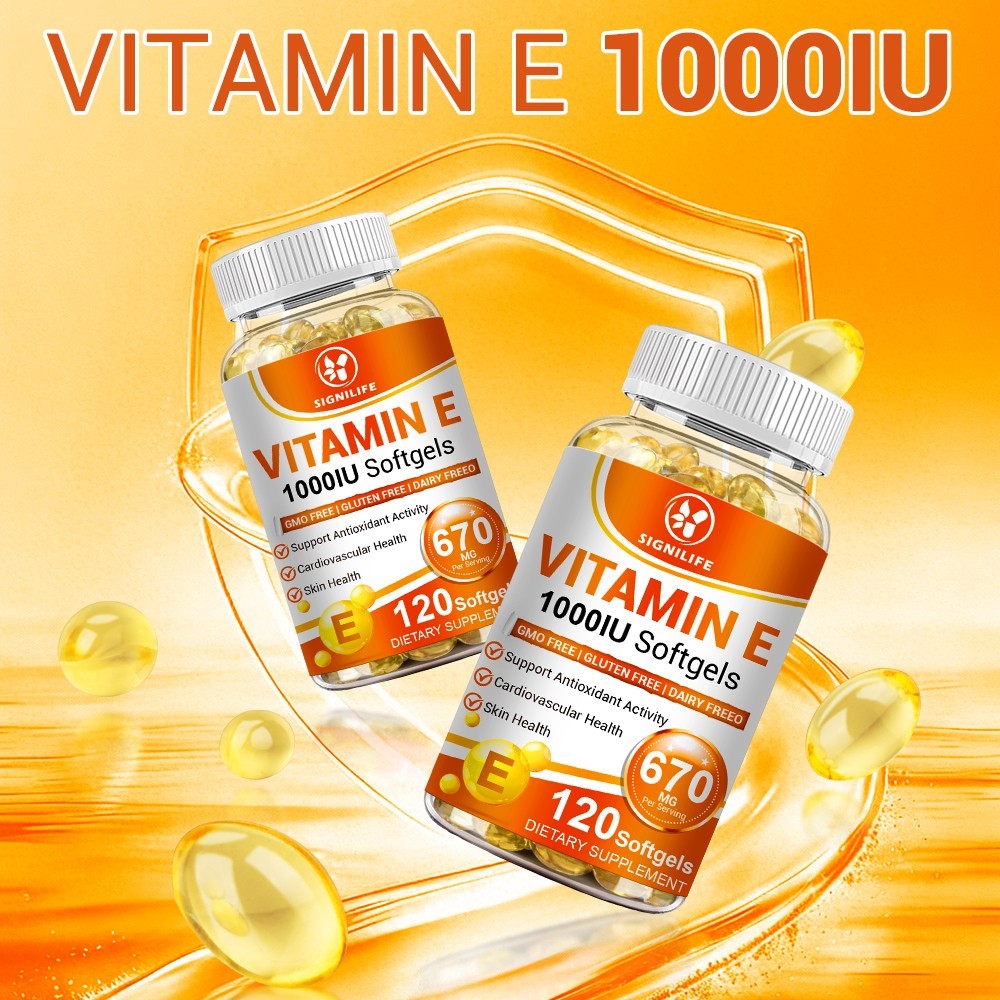 Vitamin E 1000IU Mixed Tocopherols Natural Antioxidant for Skin & Immune Support
