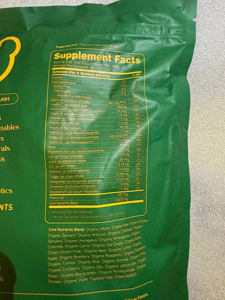 Gruns Low Sugar – SuperFoods Greens Gummies, Sweet Taste – BULK 100 PACKS