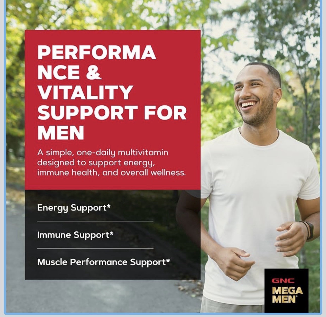 GNC Mega Men One Daily Multivitamin 60 Count Men’s Vitamins 60 Servings New