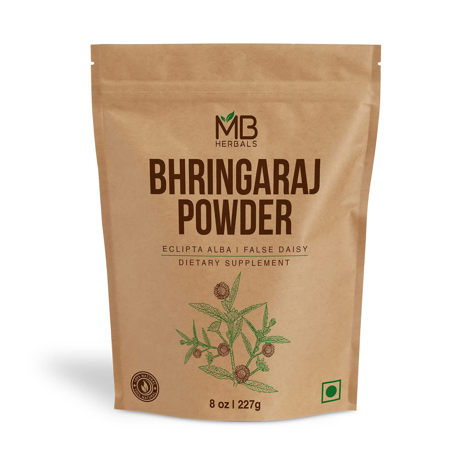 Pure Bhringraj Powder 227G | 8 Oz | 0.5 LB | Bhringaraj | 100% Pure Eclipta Alba