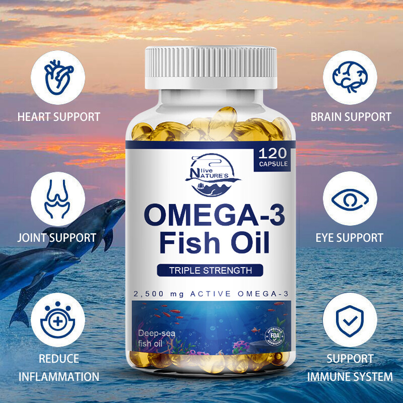Omega 3 Fish Oil Capsules 3x Strength 2500mg EPA & DHA, Highest Potency 360PCS