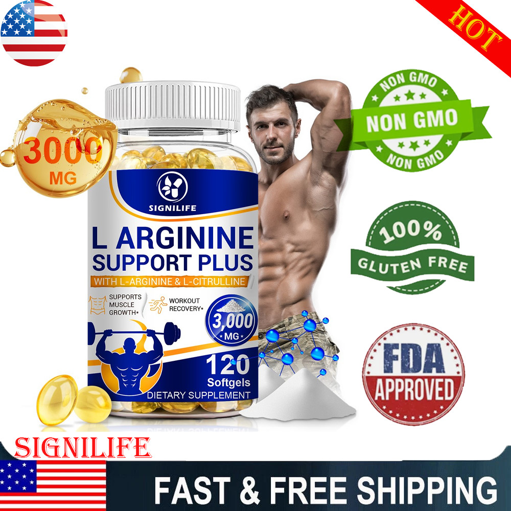 L-Arginine L-Citrulline 3000mg Extra Strength Nitric Oxide & Circulation Boost