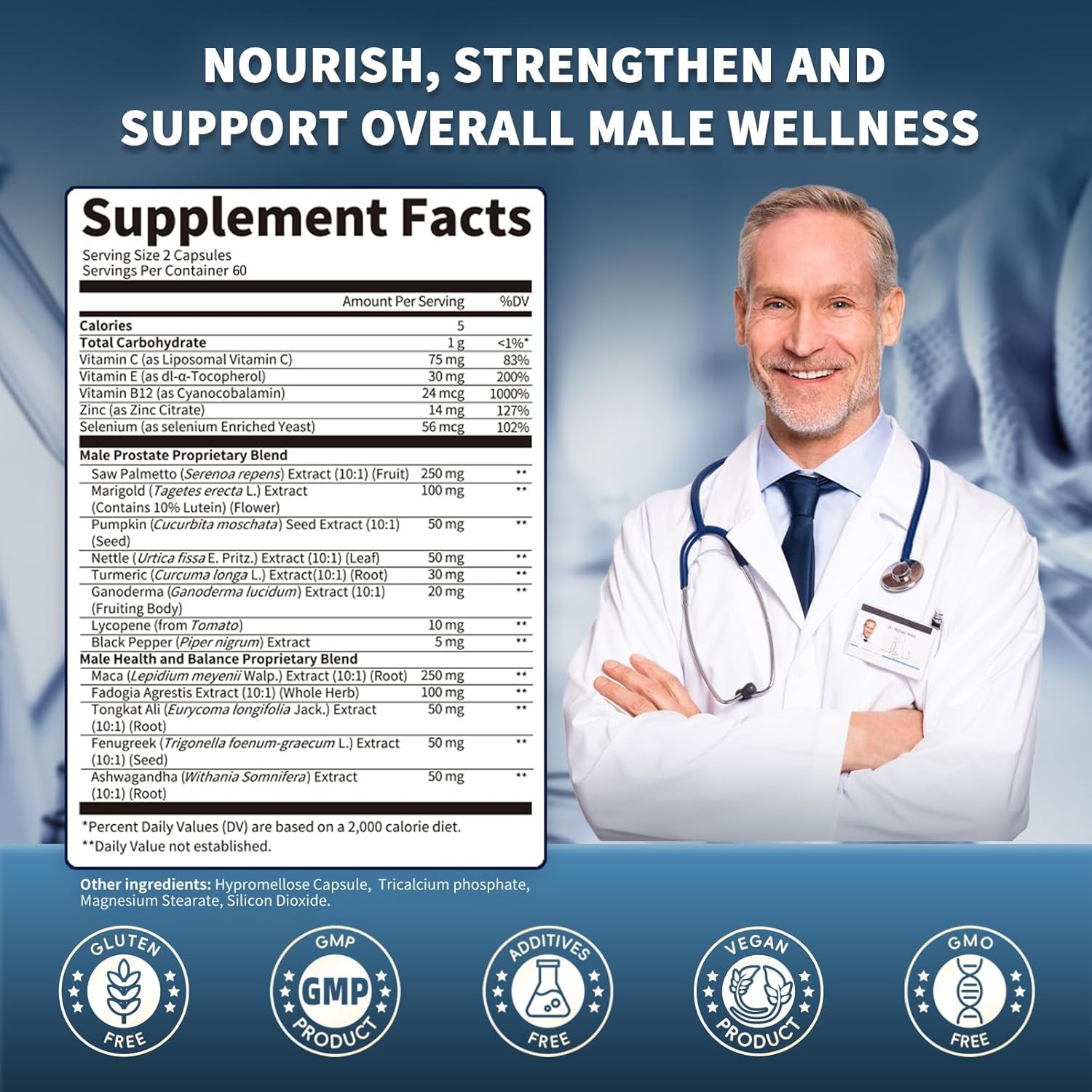 Prostate Supplement – For Men Energy & Stamina -Urinary Tract Health Support