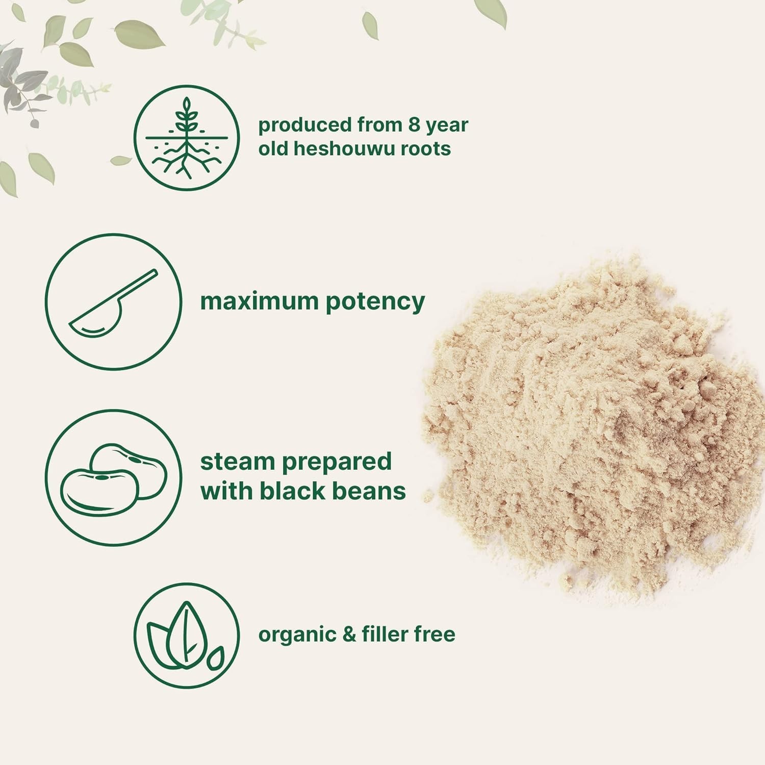 Organic He Shou Wu, Pure Fo Ti Extract Powder, 6 Ounce, Prepared Foti…