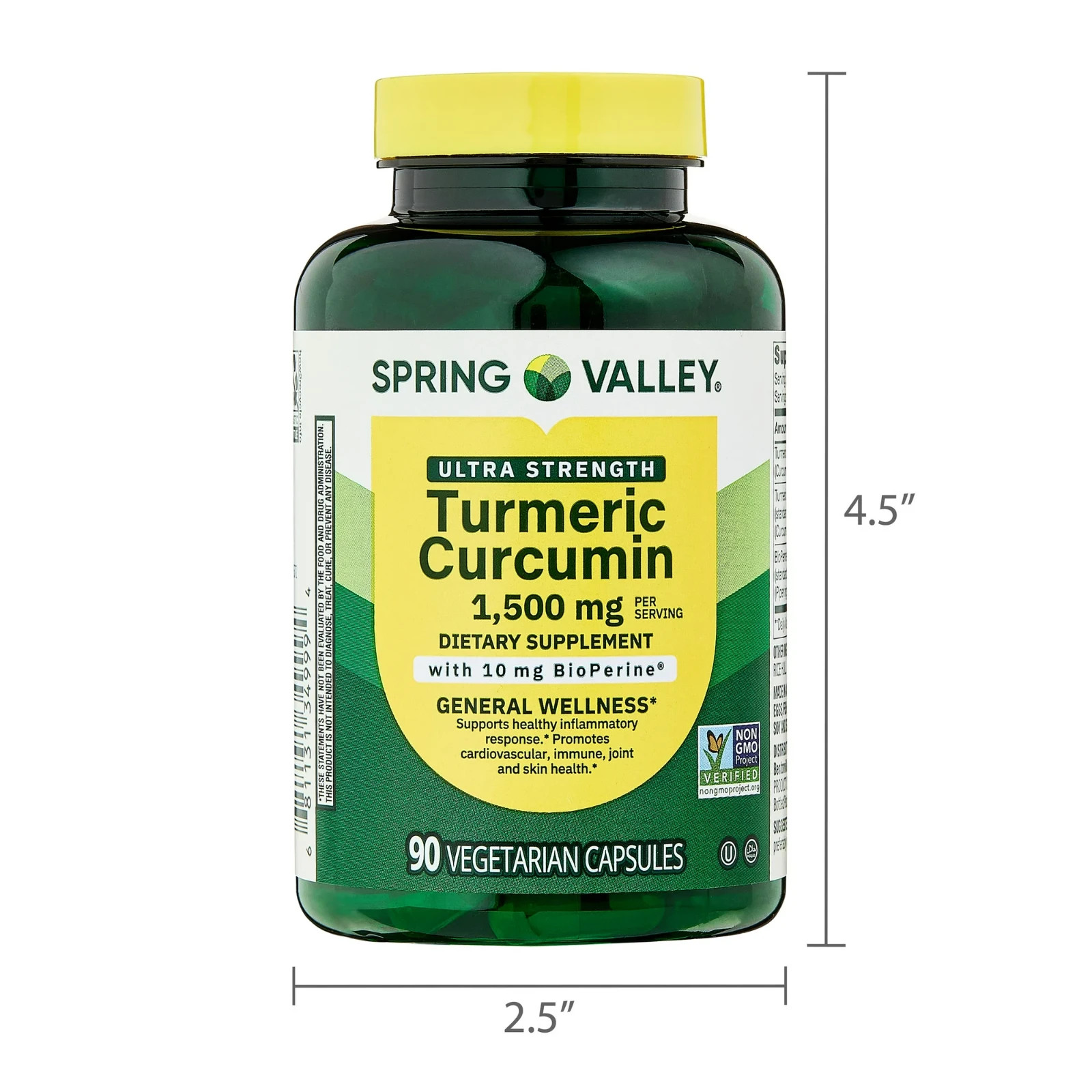 Spring Valley Ultra Strength Turmeric Curcumin Dietary Supplement 1,500 mg 90 Ct