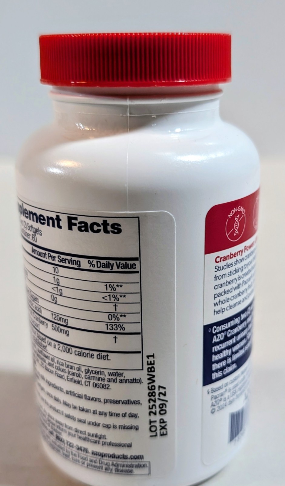 AZO Cranberry Urinary Tract Health Softgels – 120 Count (2-pk bundle) new