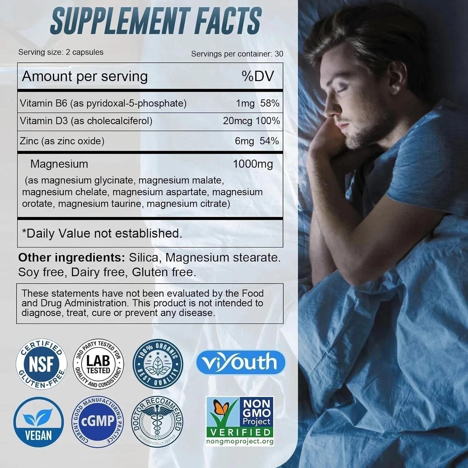 Magnesium 7 Complex Supplement Advanced | Sleep, Muscle & Nerve Support, 60 Caps