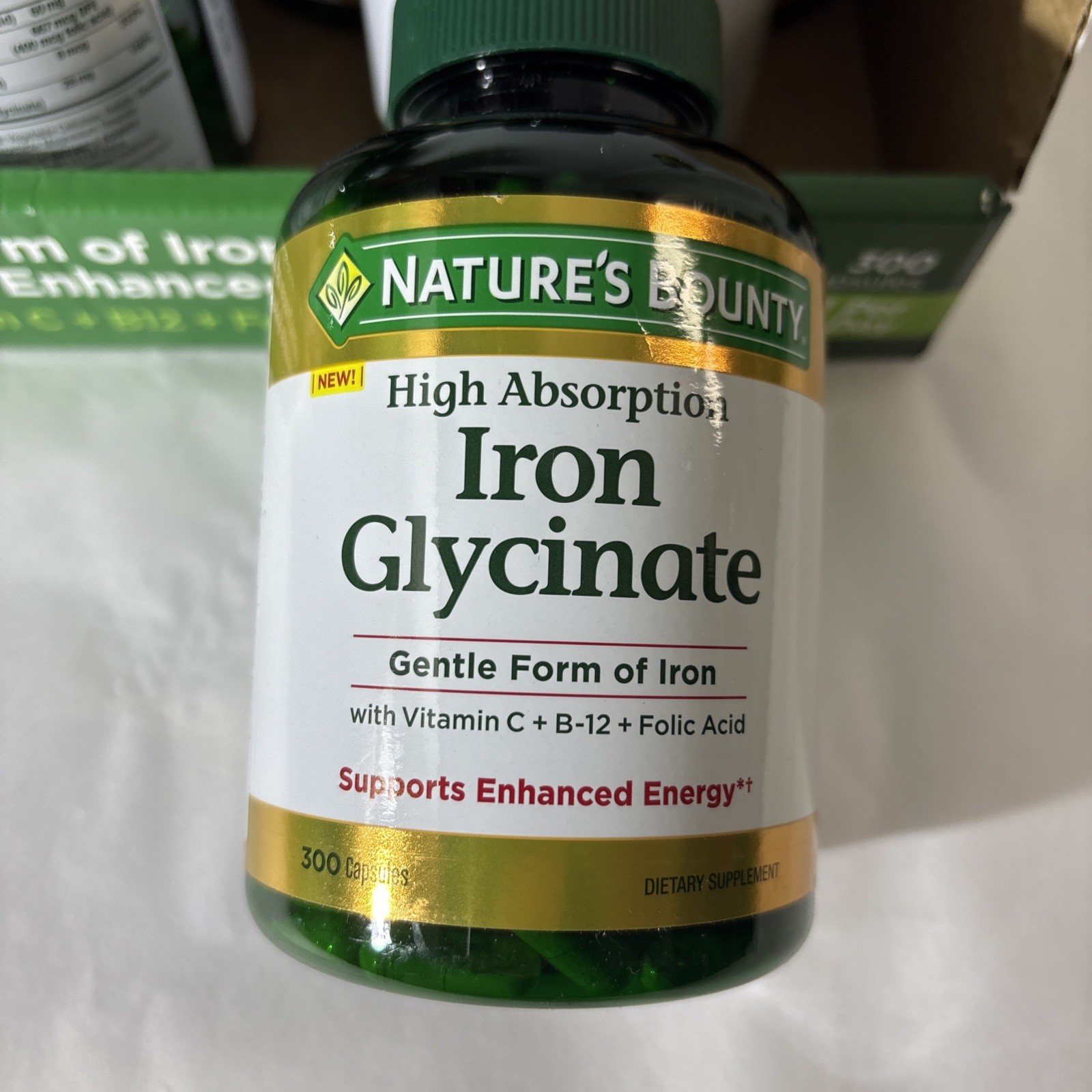 Nature’s Bounty Iron Glycinate 300 Count EXP 2/2028