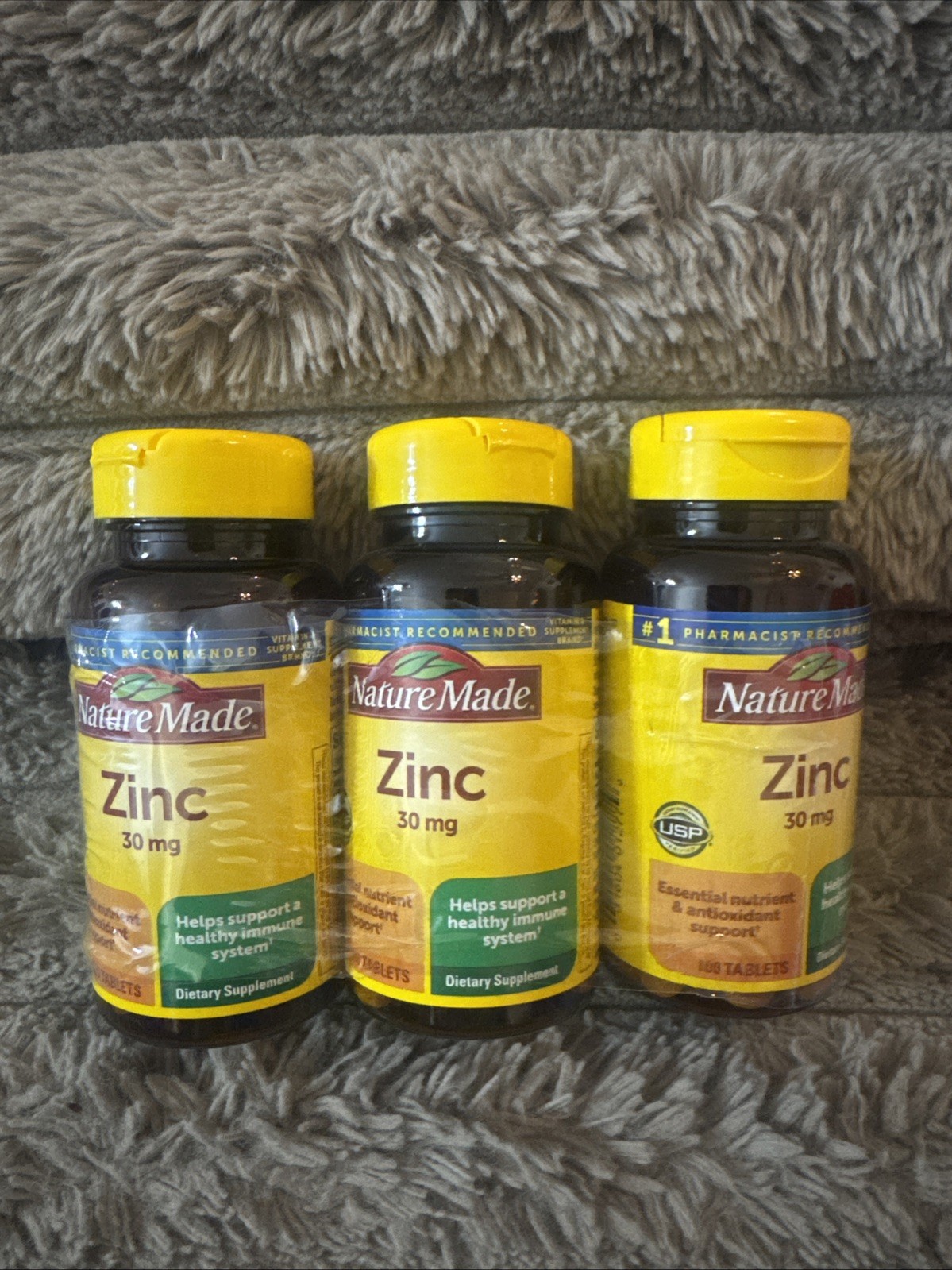Nature Made Zinc 30mg, 300 Tablets (3pc x100 tablets) Immune Support Exp. 2027