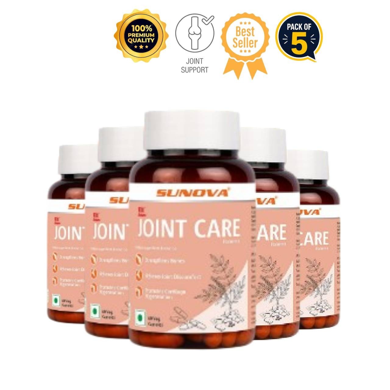 5 Pack S.UNOVA Joint Care Boswellia AKBA 60 Caps