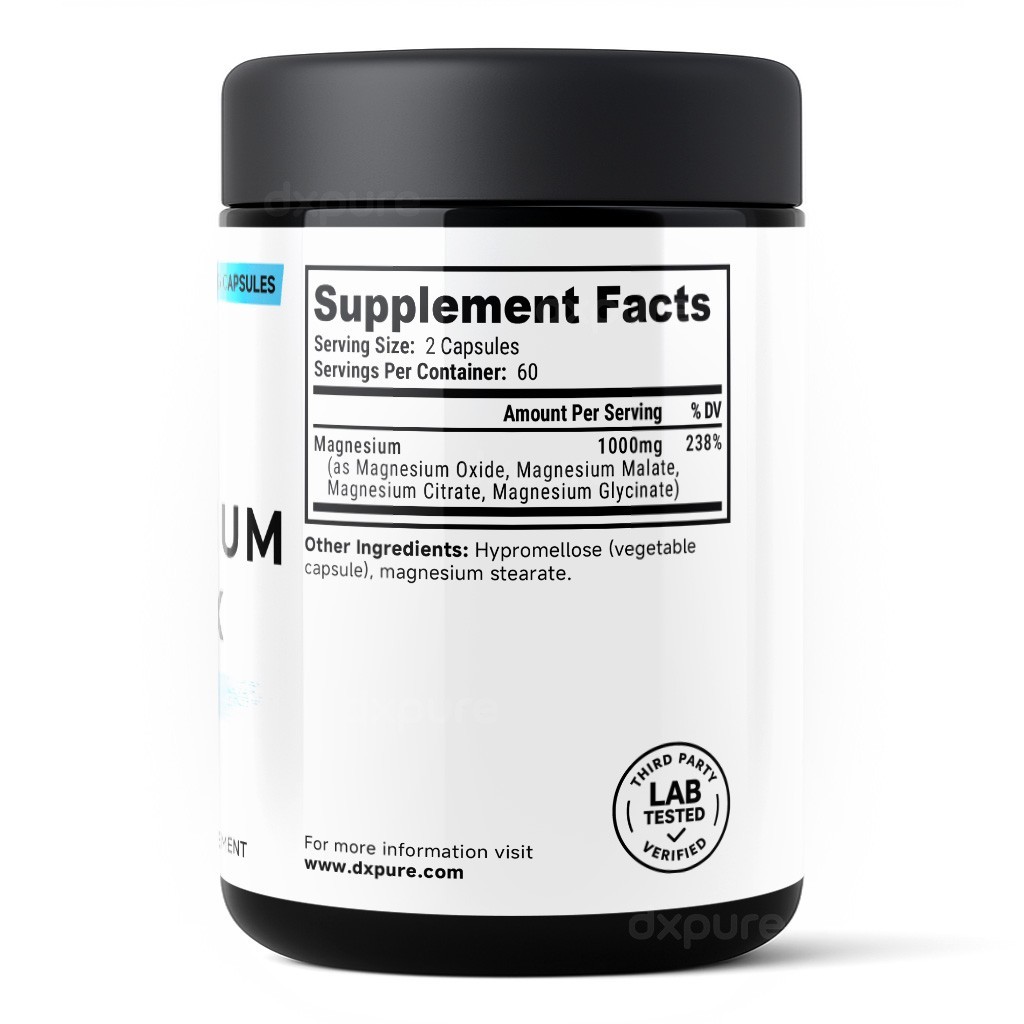 Magnesium Complex Supplement – 1000mg – 120 Capsules