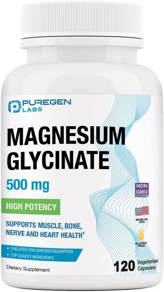 Magnesium Glycinate 500mg High Potency 120 Veggie Caps