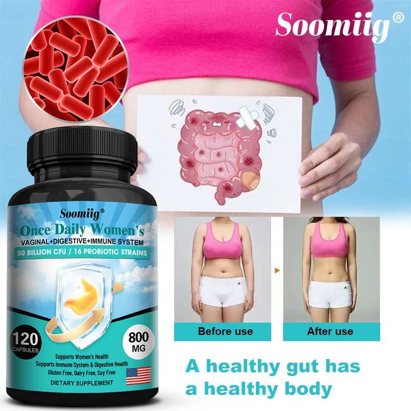 50 Billion Probiotics CFU Potency Gut Health Women 120 Capsules