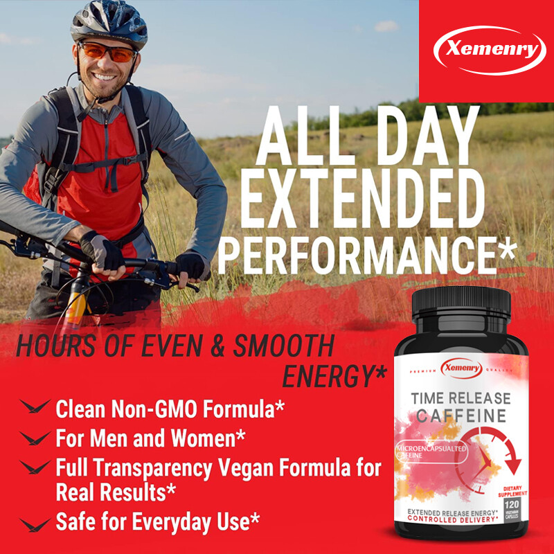 Time Release Caffeine 100mg-Energy & Endurance Support,Improve Clarity & Focus