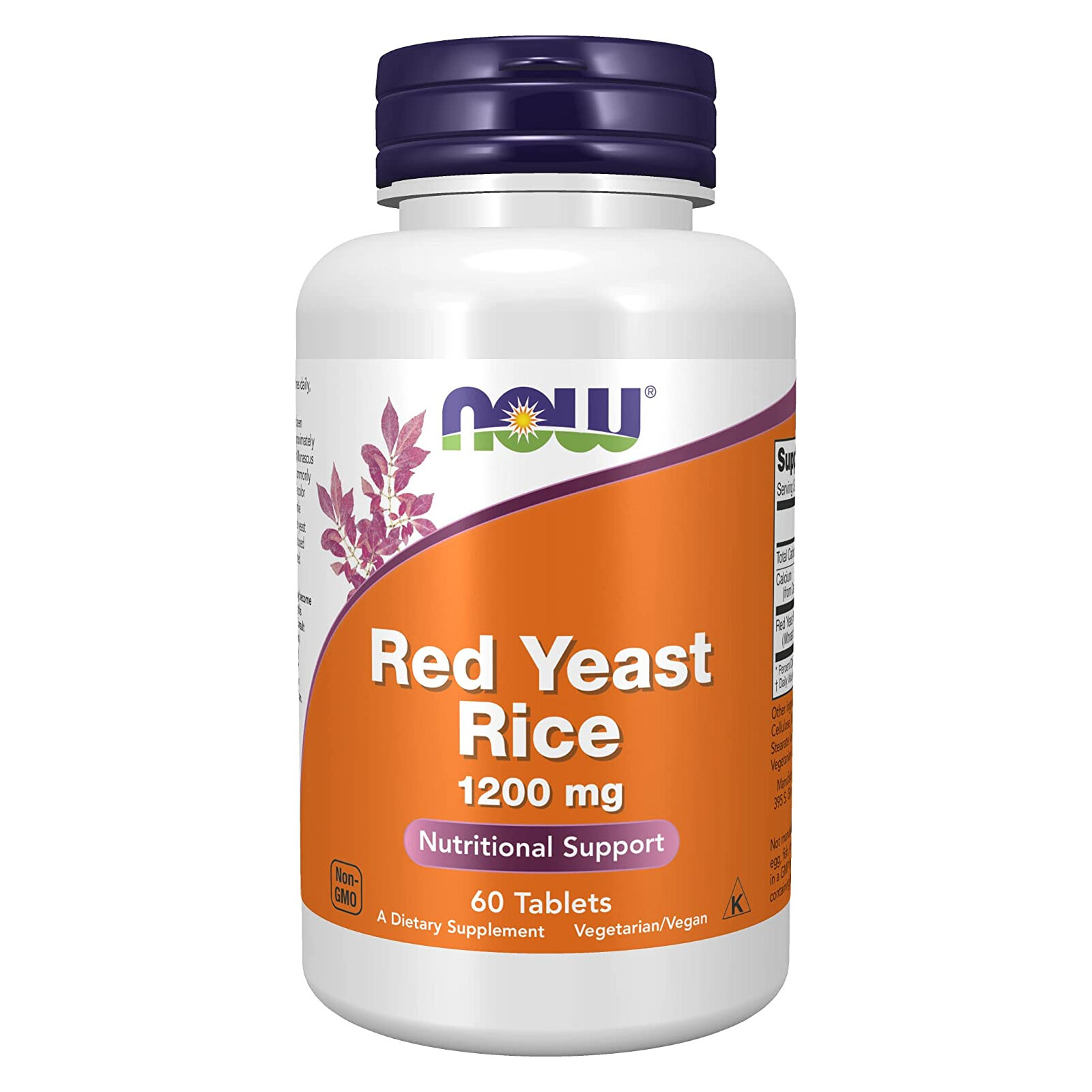 NOW Red Yeast Rice 1200 mg – 60 Tablets, Nutritional Support, Vegan/Vegetarian