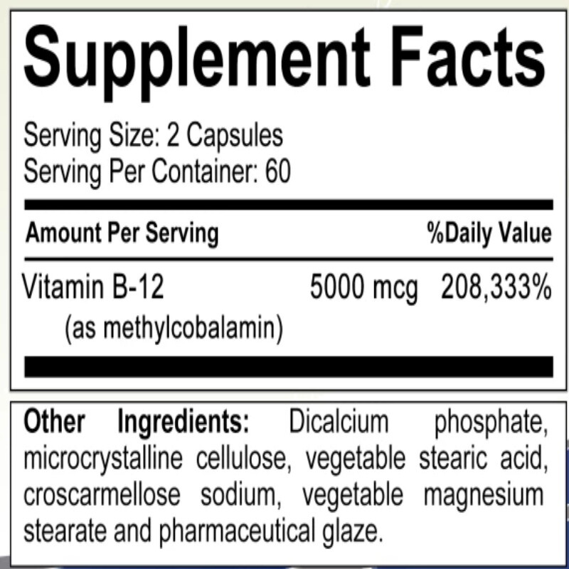 Methyl B-12, supports healthy metabolism, brain and nerve function, energy