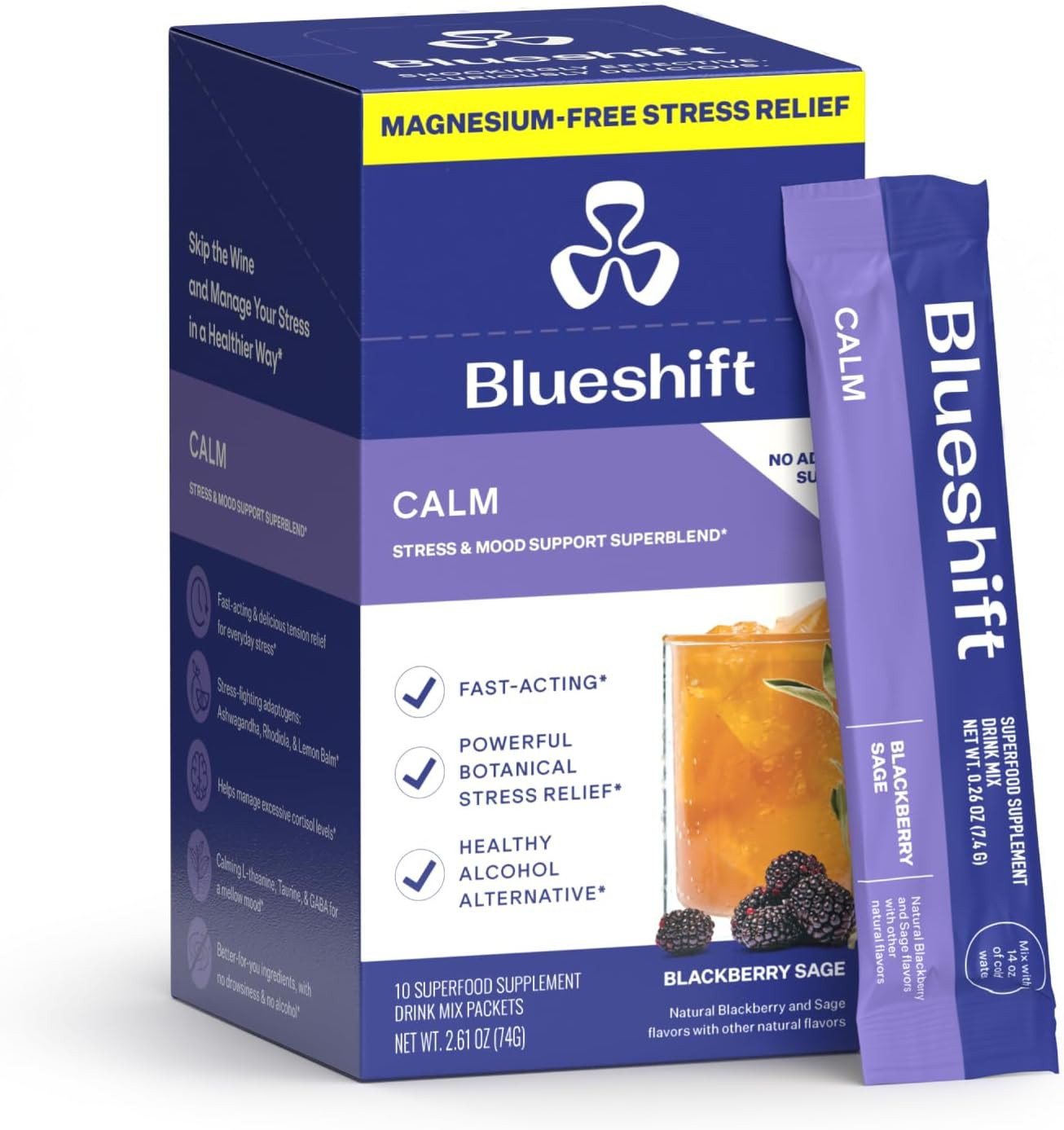 Stress Relief Drink Mix for Adults – Blackberry Sage | Ashwagandha, Lemon Bal…