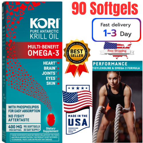 Aceite de kril antártico, 90 cápsulas blandas, omega-3 de múltiples beneficios