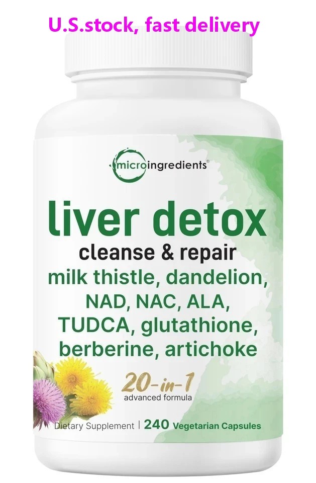 Liver Detox 240 Veggie Capsules 20-in-1 Advanced Complex Liver Cleanse & Repair