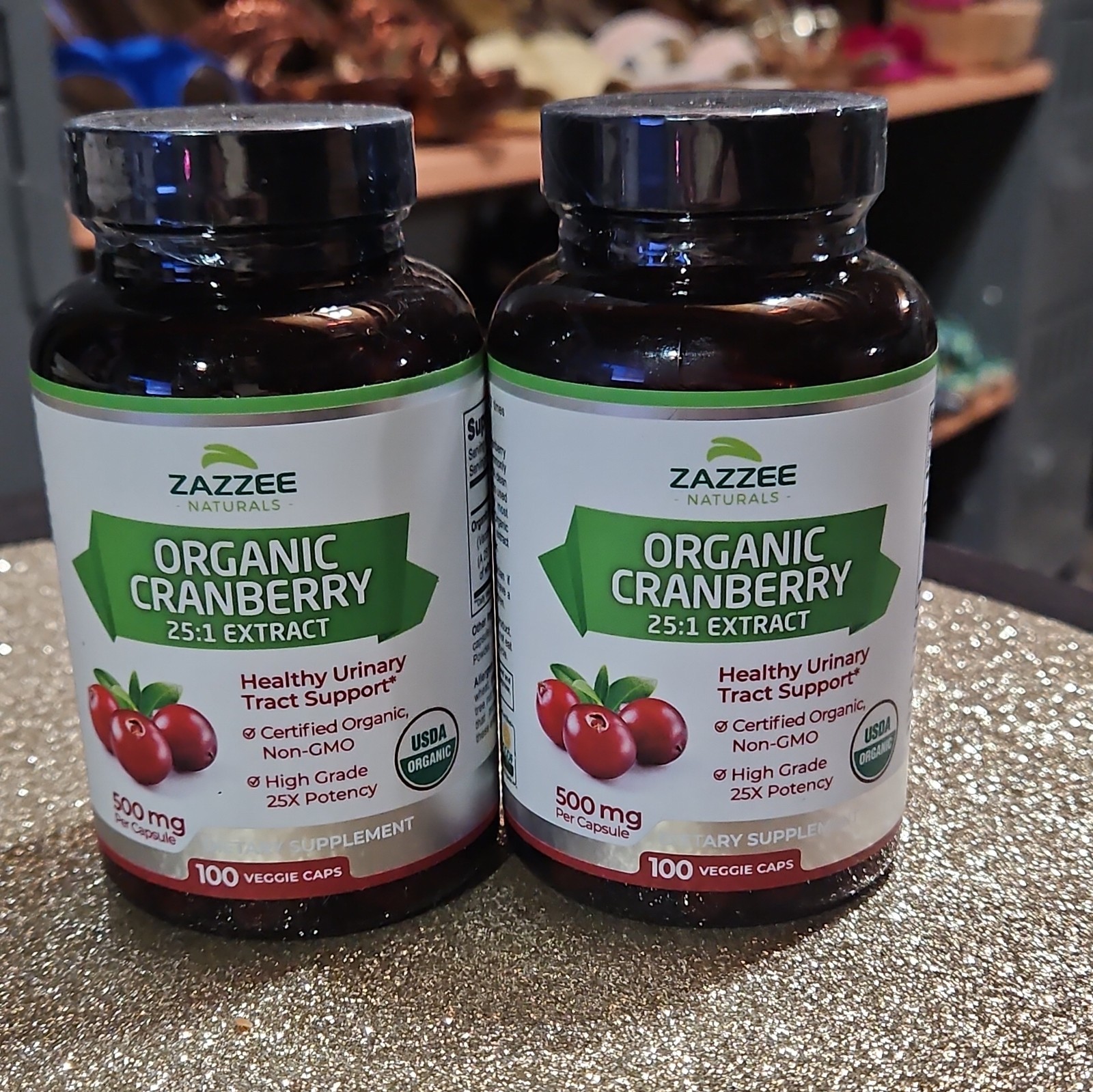 (2)Zazzee Naturals Cranberry Extract USDA Organic 12500mg Strength 100 Capsules