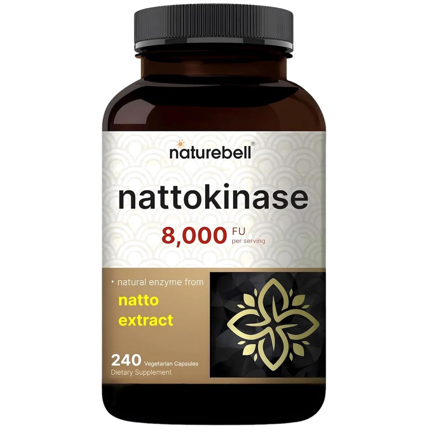 Nattokinase Supplement 8000 FU Per Serving 240 Veggie Capsules