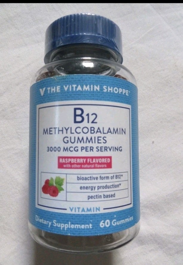 The Vitamin Shoppe B12 Methylcobalamin 3000 mcg 60 Gummies Raspberry Flavor