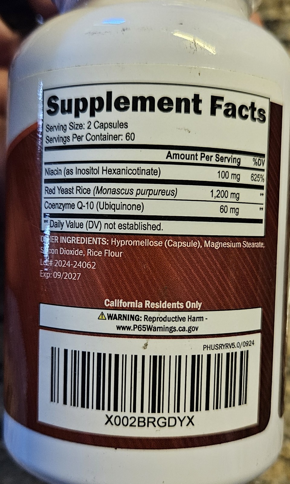 Red Yeast Rice with CoQ10 And Niacine