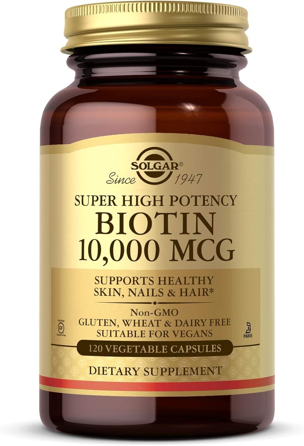 Solgar Biotin 10000 mcg 120 Vegetable Capsules