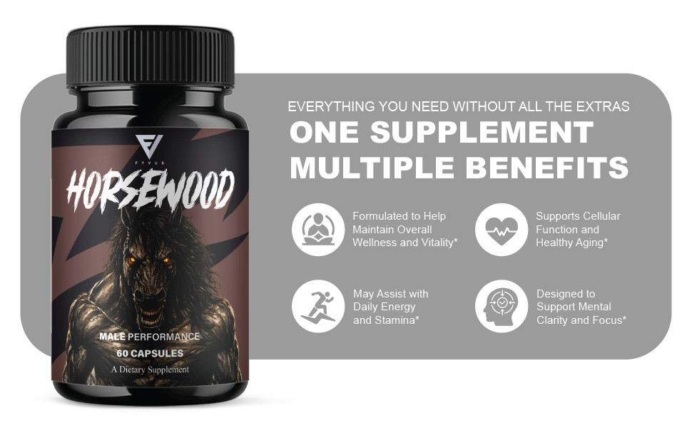 Horsewood Male Support Supplement, Horse Wood Male Pills (60 Capsules)