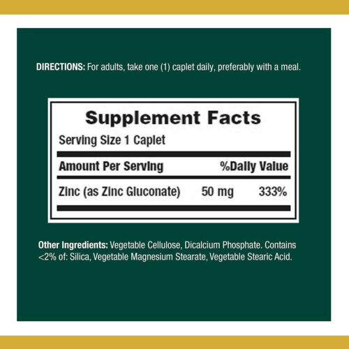 NATURES BOUNTY ZINC 50mg 400 ct Tablets Supports SYSTEM FUNCTION Immune Health
