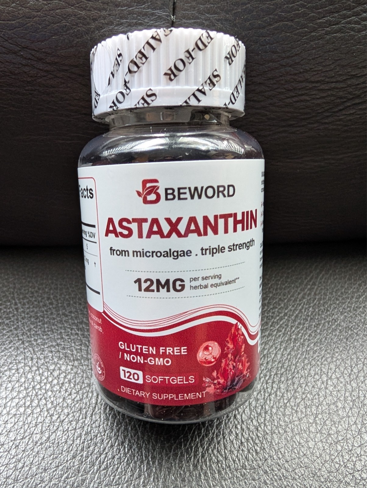 BEWORD Astaxanthin 12mg with MCT Oil ~ 60 Softgels ~ 2-Month Supply