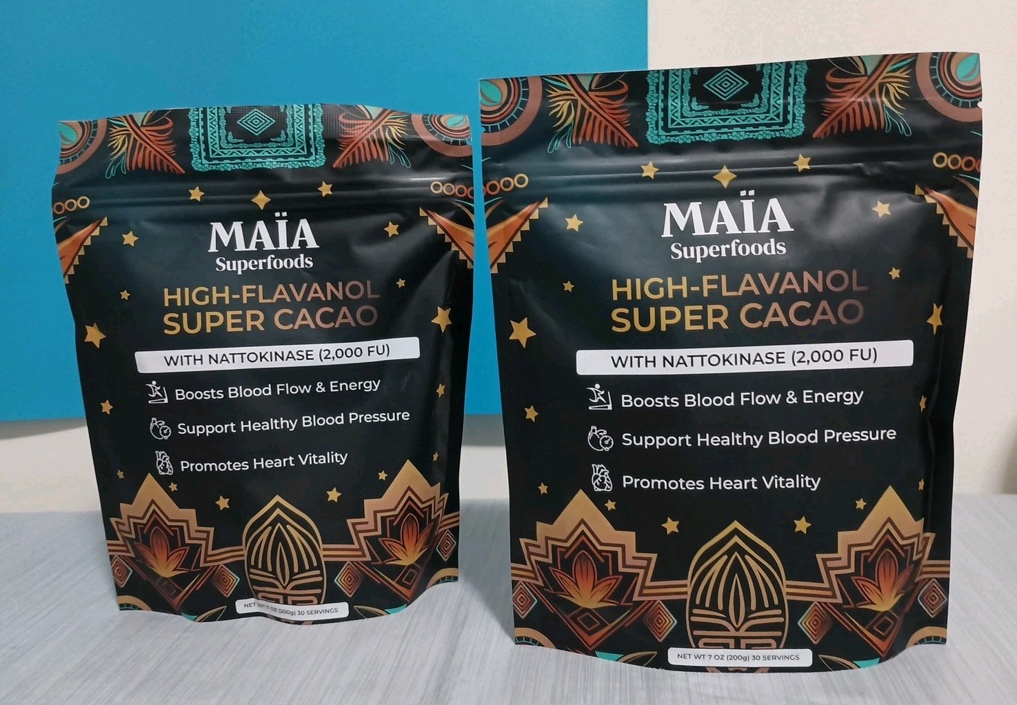 (2 Units) MAIA High-Flavanol Super Cacao with NATTOKINASE 7oz 30 servings FREE S