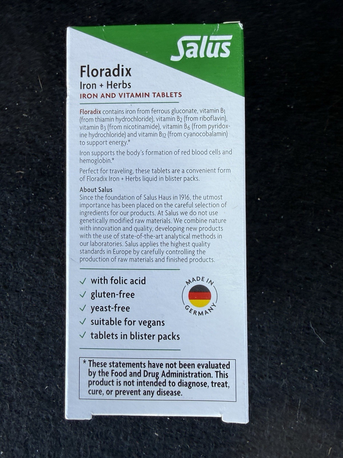 Salus Floradix Iron Plus Herbs 80 Tablets BB 05/2027
