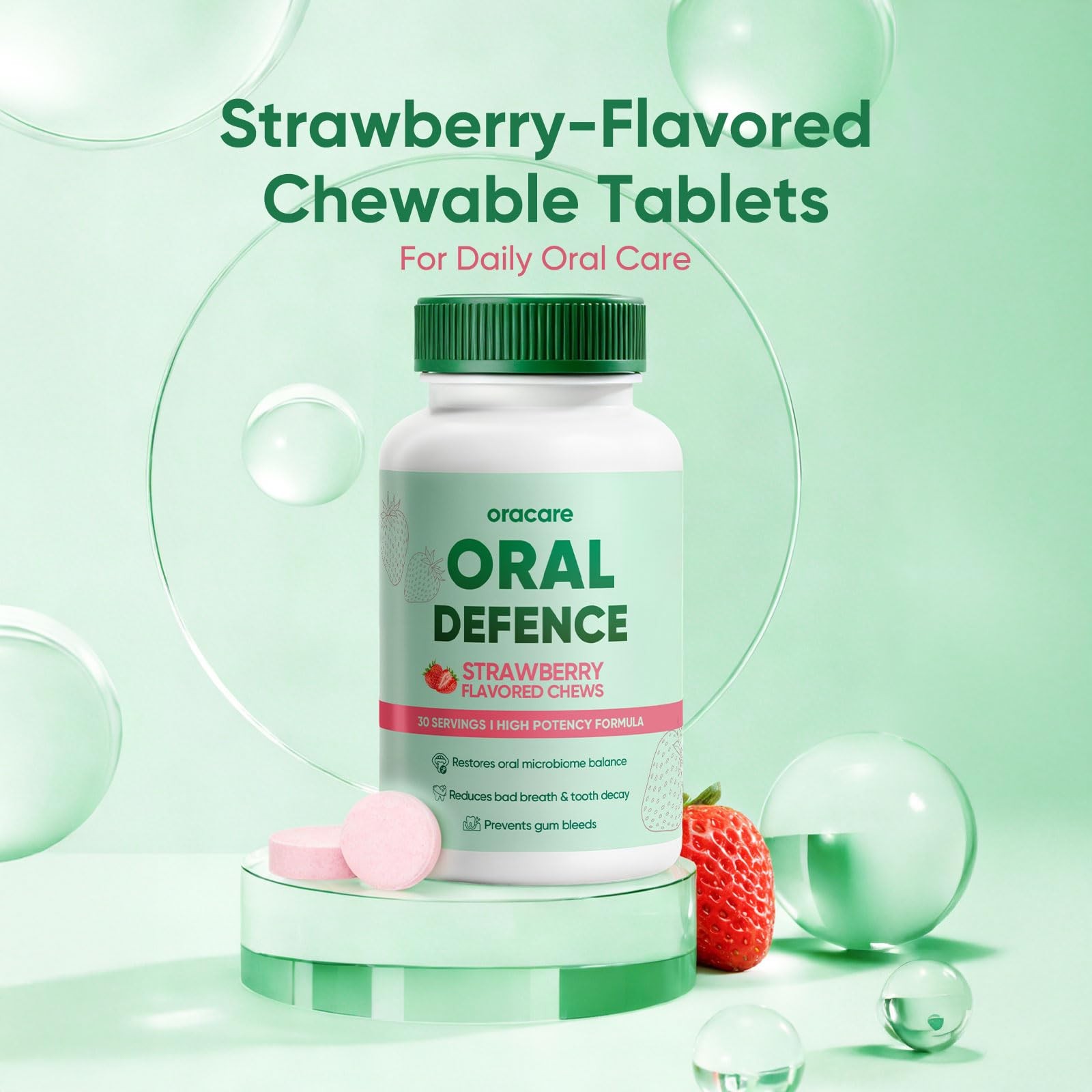 Oracare Oral Defence – Oral Probiotics Supplement for Fresh Breath, Teeth and Gu