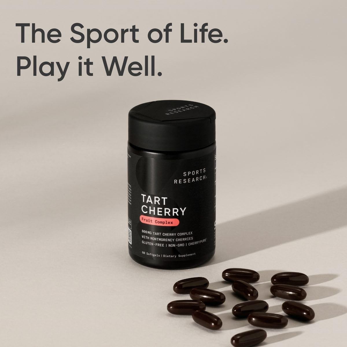 Organic Montmorency Tart Cherry Capsules – Non-GMO, Gluten-Free, 60 Softgels