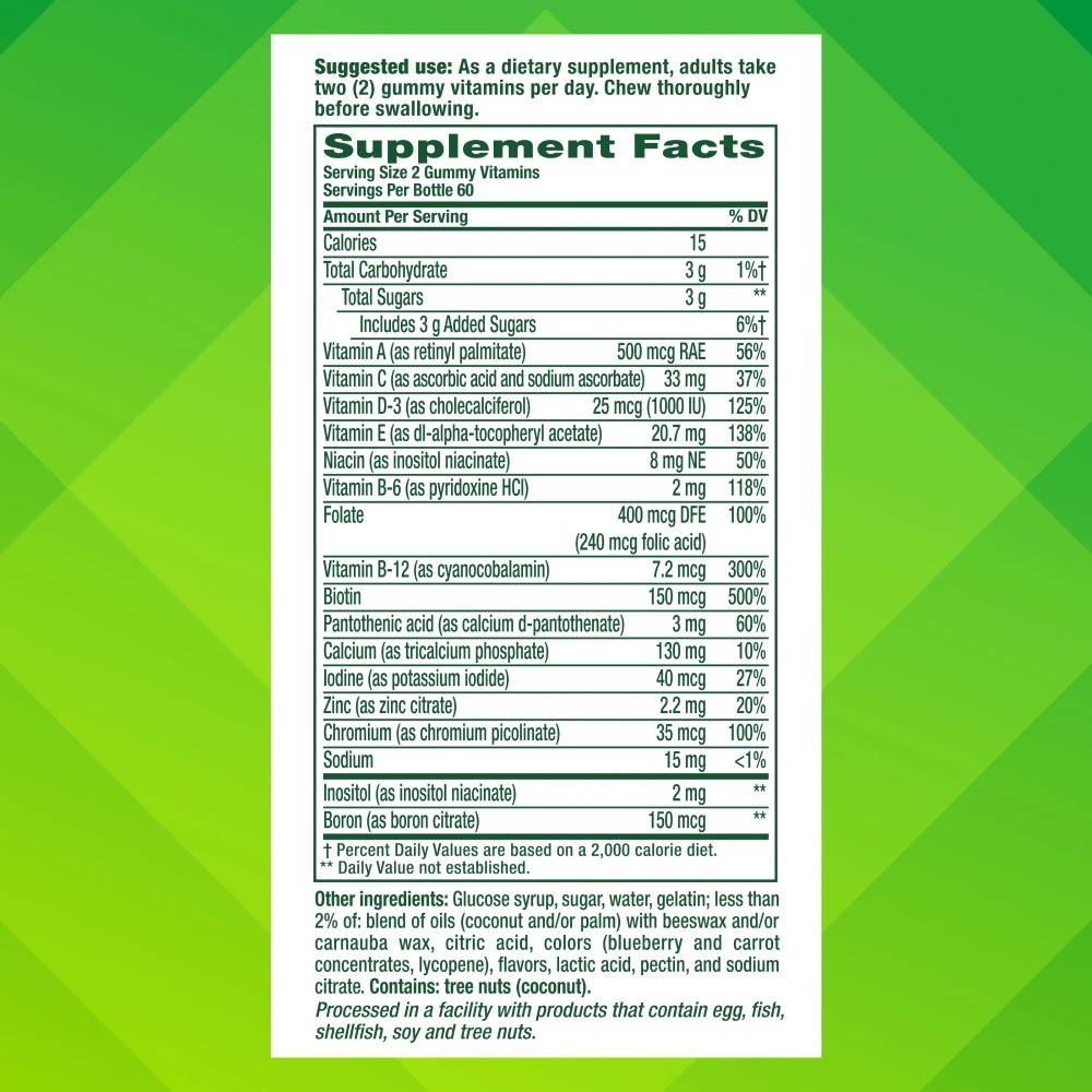 Adult Gummy Vitamins for Women with 10% More Vitamins A, C, & E, 120 Count